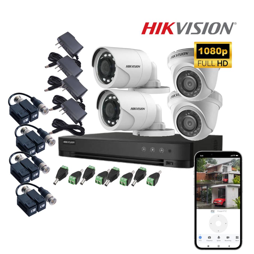 Kit 4 Cámaras De Seguridad Full Hd 1080P Hikvision
